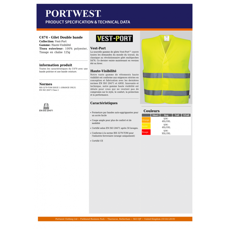 GILET-BAUDRIER  HAUTE VISIBILITÉ...