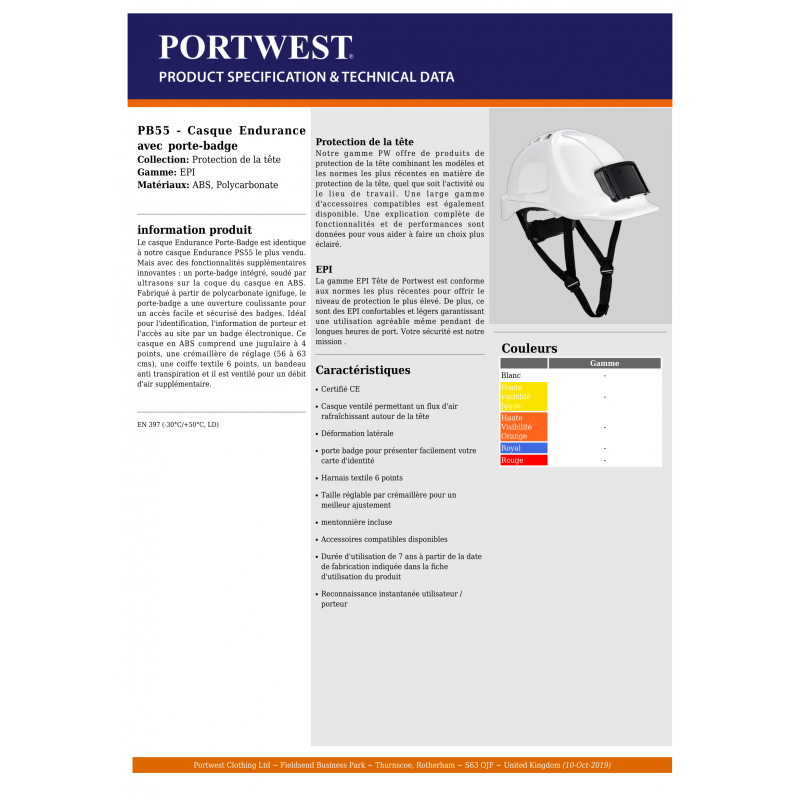 CASQUE DE CHANTIER AVEC PORTE-BADGE...