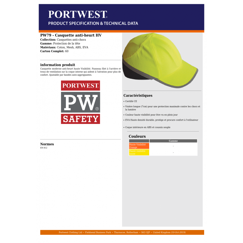 CASQUETTE ANTI-HEURTS HAUTE...