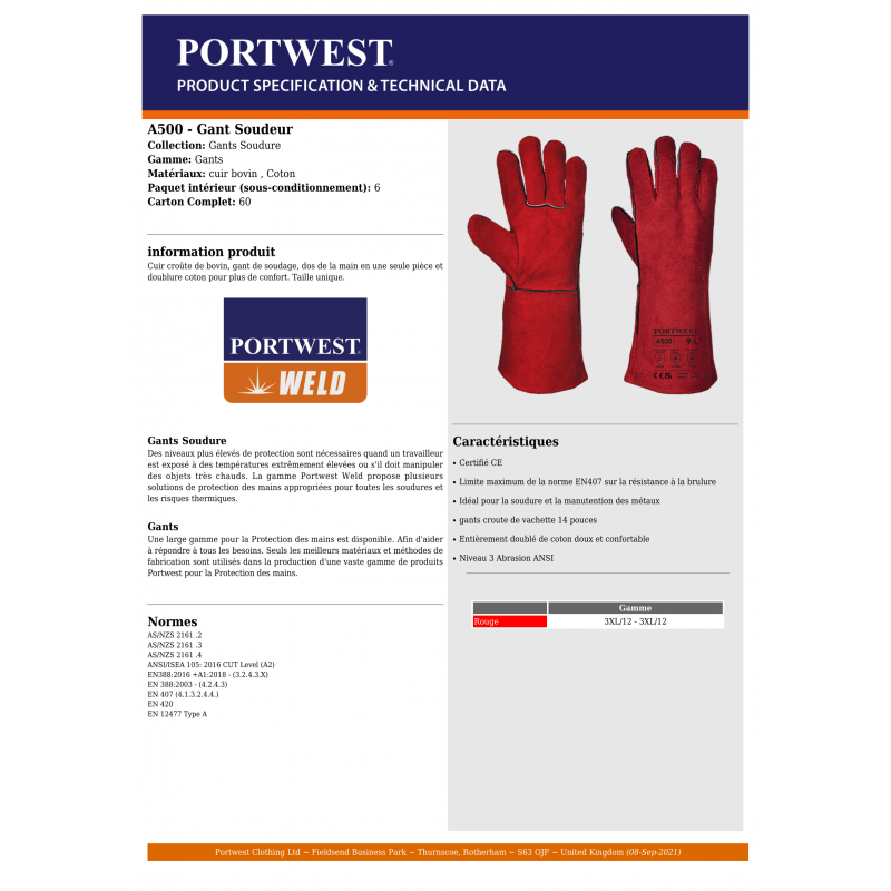 GANTS SOUDEUR PORTWEST