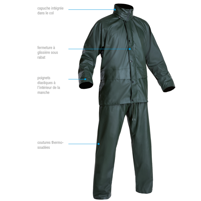 ENSEMBLE DE PLUIE ENDUIT