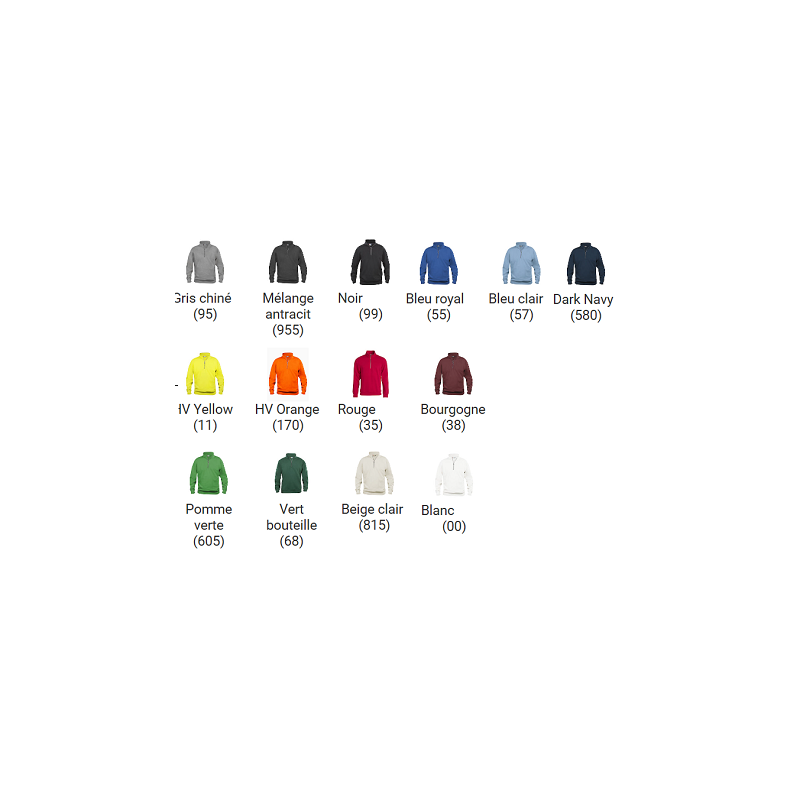 SWEAT COL ZIPPÉ 280gr CLIQUE
