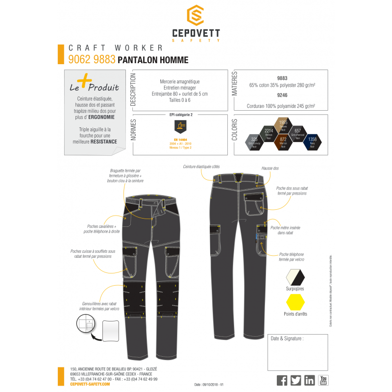 PANTALON DE TRAVAIL CEPOVETT