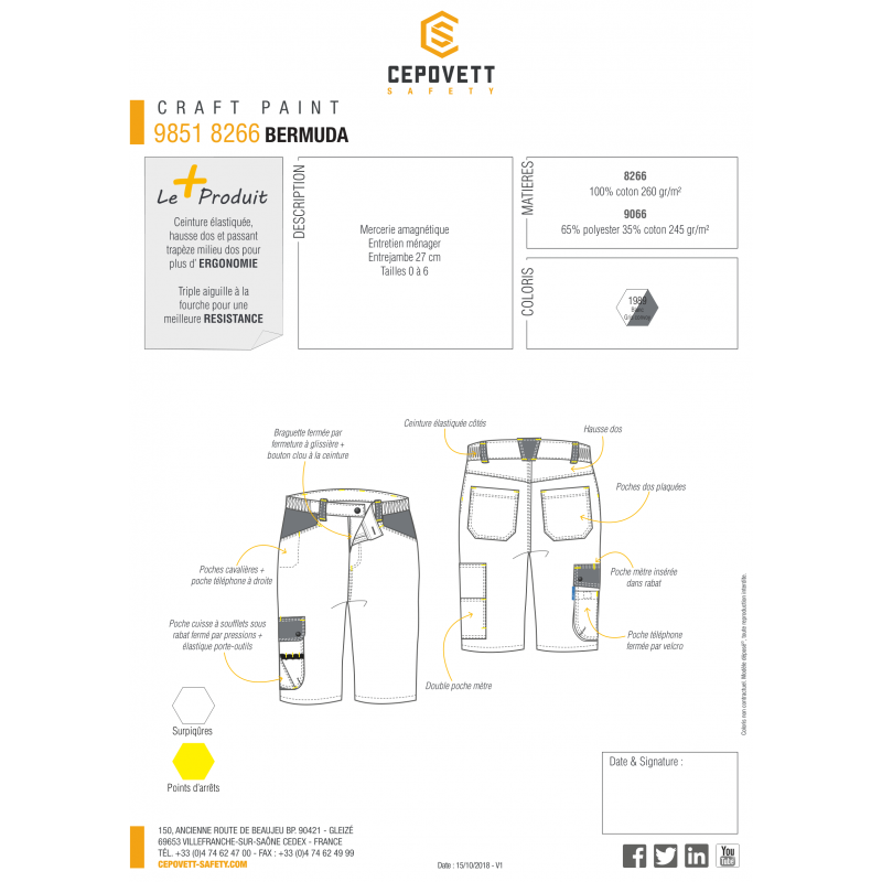 BERMUDA DE PEINTRE CEPOVETT