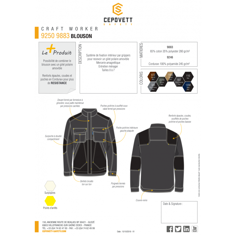 BLOUSON DE TRAVAIL CEPOVETT