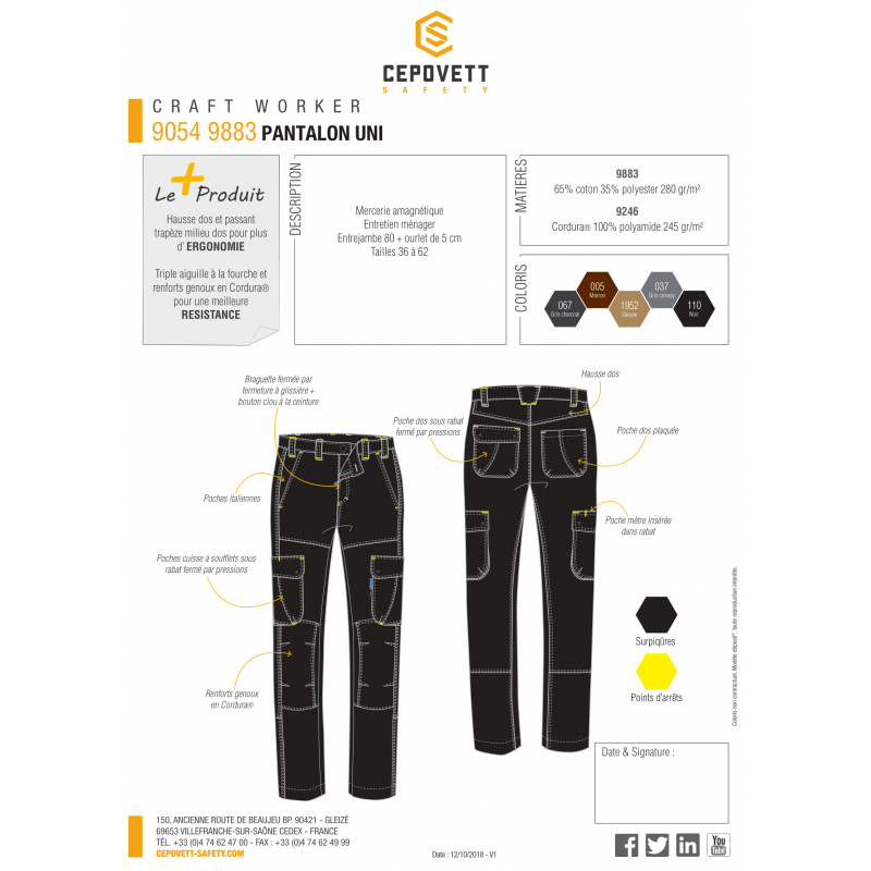 PANTALON UNI CEPOVETT