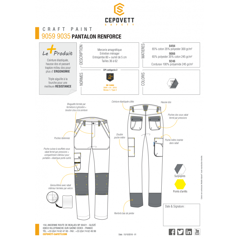 PANTALON PEINTRE CEPOVETT