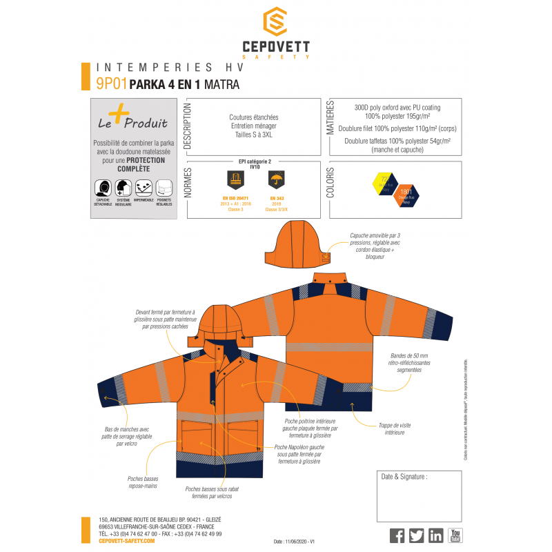 PARKA HAUTE VISIBILITÉ CEPOVETT