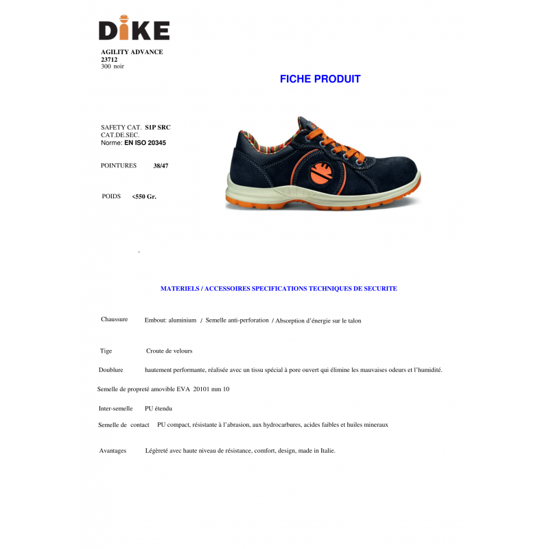 CHAUSSURES BASSES AGILITY DIKE