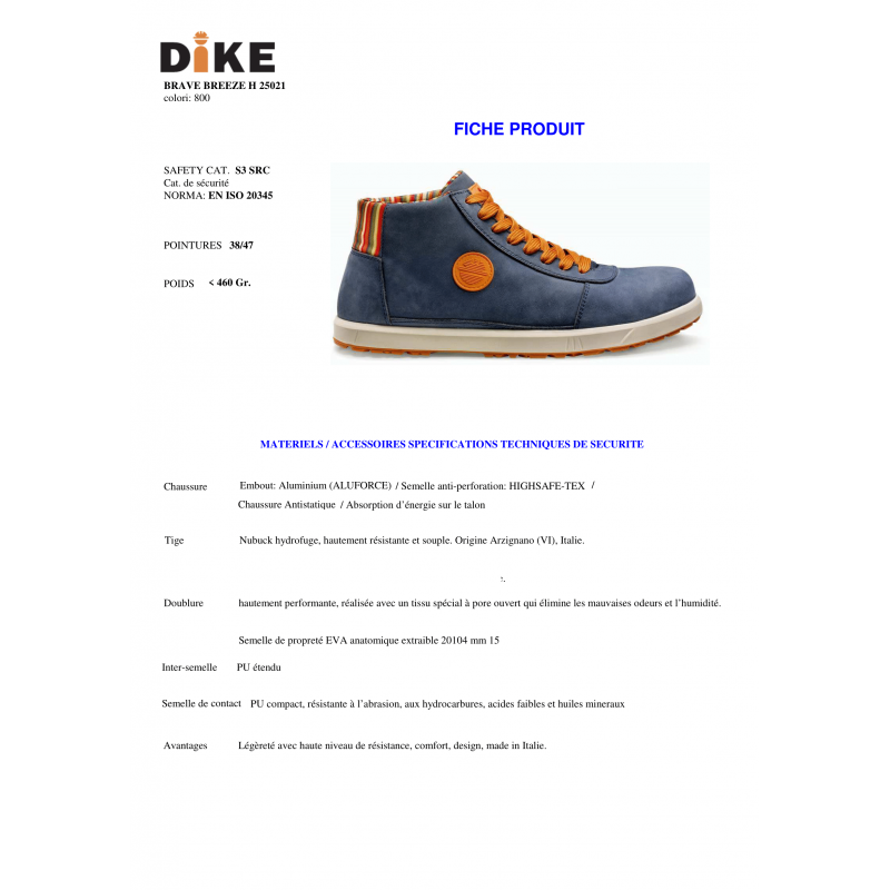 CHAUSSURES HAUTES BREEZE DIKE