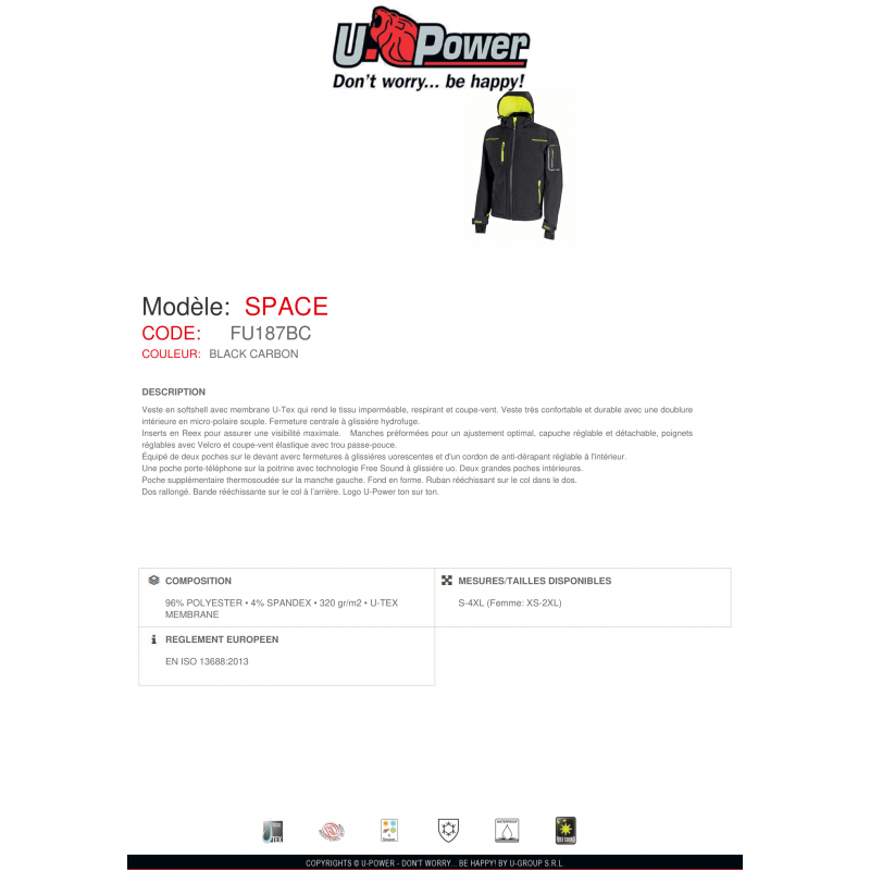 VESTE SOTFSHELL SPACE UPOWER