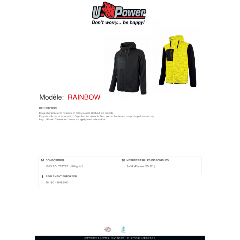 VESTE RAINBOW UPOWER