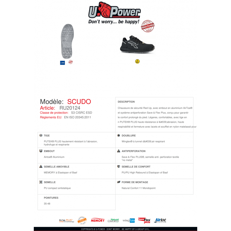 CHAUSSURES BASSES SCUDO UPOWER