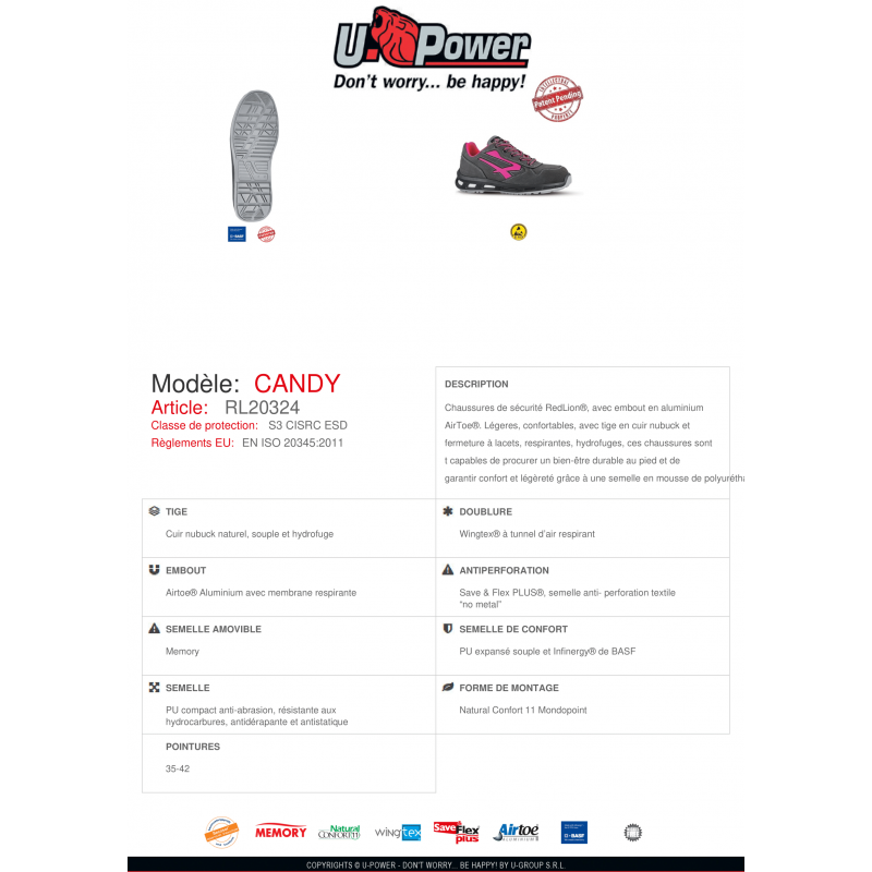 CHAUSSURES BASSES CANDY UPOWER