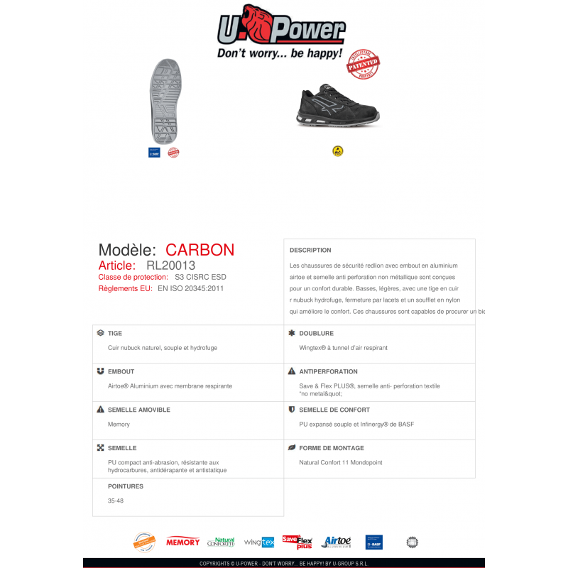 CHAUSSURES BASSES CARBON UPOWER