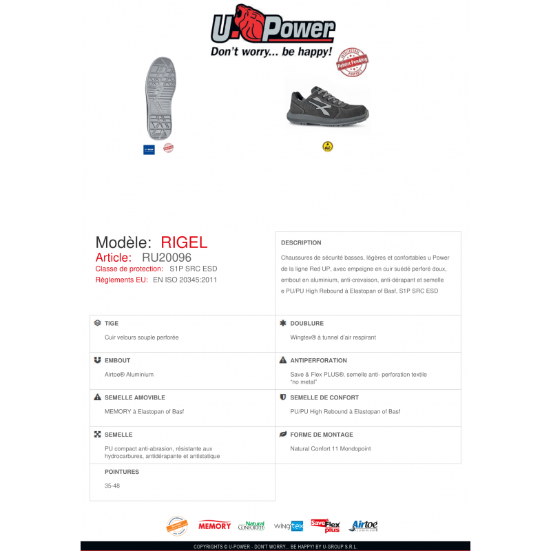 CHAUSSURES BASSES RIGEL UPOWER