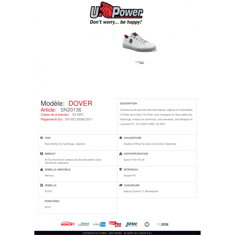 CHAUSSURES BASSES DOVER UPOWER