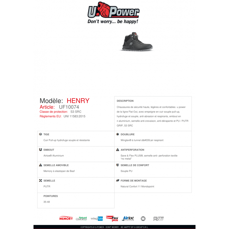 CHAUSSURES HAUTES HENRY UPOWER