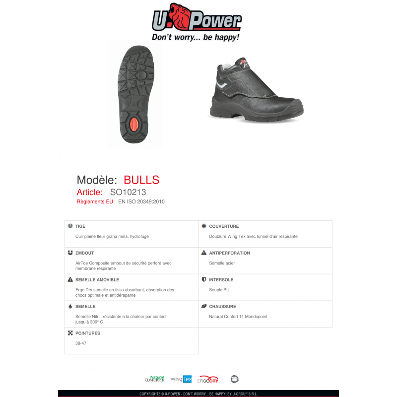 CHAUSSURES MONTANTES SOUDEUR UPOWER